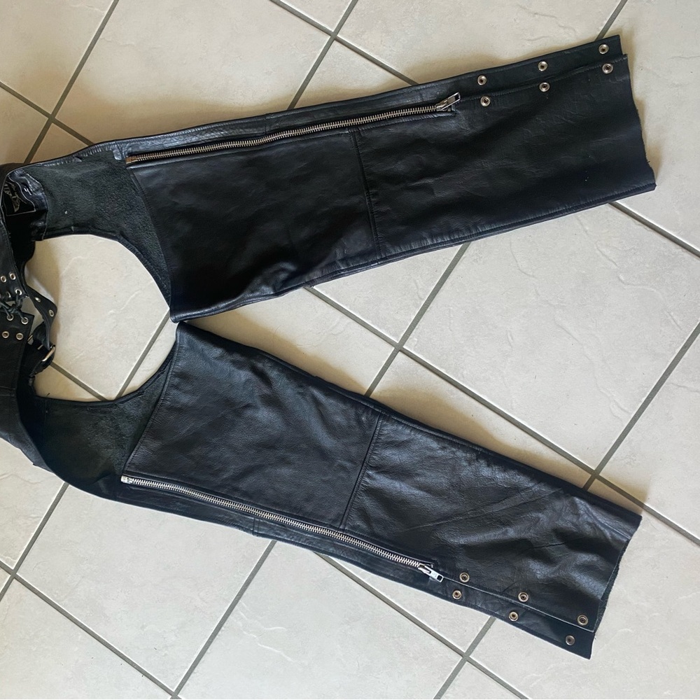 Unik Black Leather Riding Chaps - Gently Used